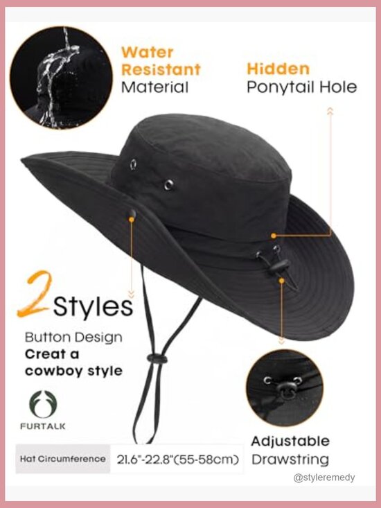 Wide Brim UPF 80+ Sun Hat with Ponytail Hole Packable Travel Beach Hat main image 6